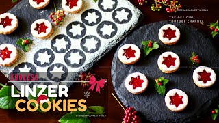 Eggless Christmas Linzer Cookies Recipe  Easy Strawberry Linzer Cookies  Christmas Cookies Recipe [upl. by Burkitt]