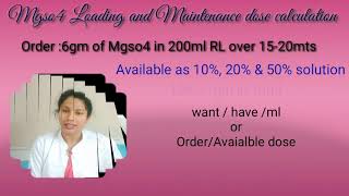 Magnesium Sulphate Calculation [upl. by Nylcoj816]