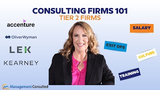 Consulting Firms 101 Tier 2 Firms Accenture Oliver Wyman LEK Kearney [upl. by Theresina]