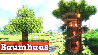 Minecraft Wie baut man ein Baumhaus  Minecraft Baumhaus bauen deutsch [upl. by Atilrac]