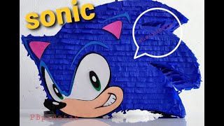 Piñata sonic Como hacer una piñata de sonic [upl. by Wil]