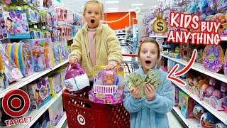 KIDS NO BUDGET TARGET SHOPPING 🤑 Peyton amp Olivia Toy Haul [upl. by Tobin260]