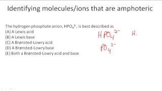 Identifying moleculesions that are amphoteric [upl. by Yllac936]