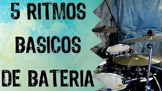 CLASES DE BATERIA 5 Ritmos Básicos Para Principiantes [upl. by Jannery]