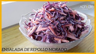 ENSALADA de REPOLLO o COL MORADA con ZANAHORIA y MANZANA  Amarás esta Ensalada [upl. by Adnilam]