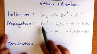 Free Radical Substitution Ethane and bromine [upl. by Iverson]