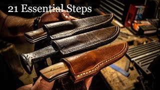 Making 3 Knife Sheaths 21 Essential Steps to Follow [upl. by Lalittah501]