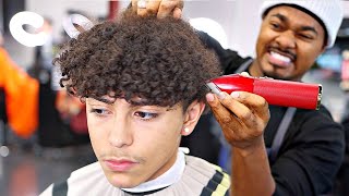 HAIRCUT TUTORIAL HIGH TAPER CURLY TOP  CREATING A HAIRLINE [upl. by Gold]