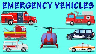 Emergency Vehicles  kids Videos  Learn Vehicles name [upl. by Aniv]