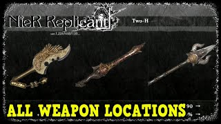 All Weapon Locations in NieR Replicant Weapons Collector Trophy  Achievement Guide [upl. by Ardnuassac860]