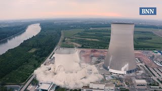 Sprengung der Kühltürme des AKW Philippsburg aus der Luft [upl. by Acir]