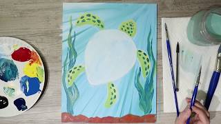 Easy amp Fun Sea Turtle Tutorial for Kids [upl. by Pembrook167]